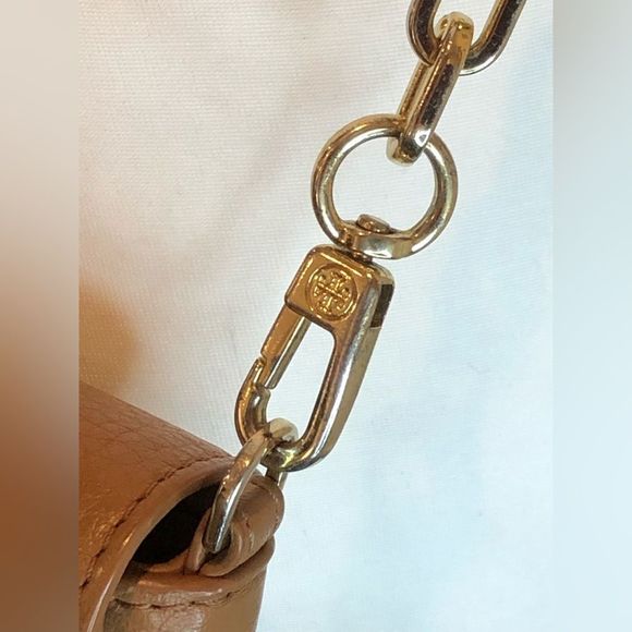 TORY BURCH Saddle Brown Tumbled Leather Crossbody Shoulder Bag - Picture 11 of 15